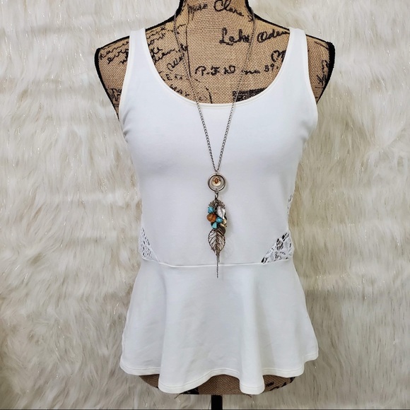 Express Tops - Express peplum white tank top
